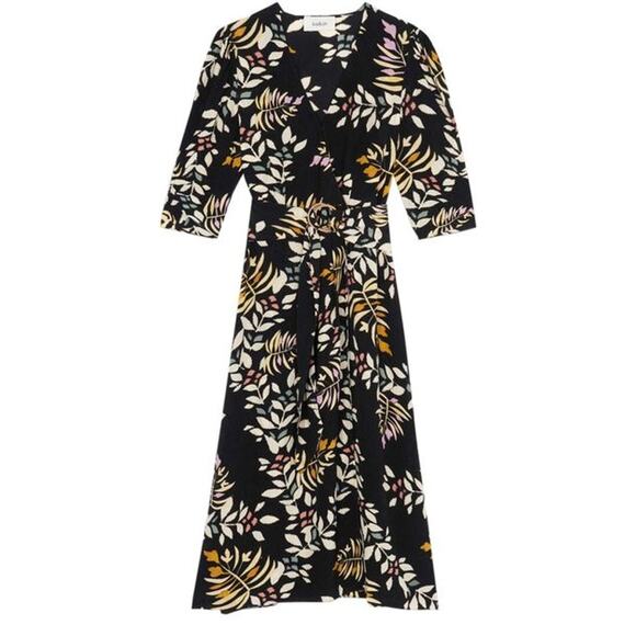 Ba&sh  Chrissy Floral Print Wrap Dress Multicolor Size US L / 3 NWT - Picture 1 of 10
